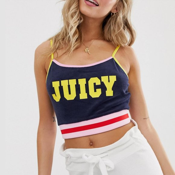 JUICY COUTURE • Microterry Logo Crop Top 💖 - Picture 1 of 6